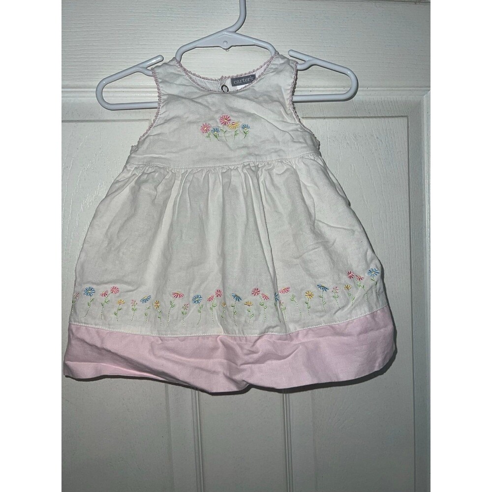 VINTAGE Carters Baby Girl White Floral Dress